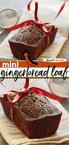 Mini Gingerbread Loaf, fall, quick bread recipes Mini Loaf Recipes, Mini Bread Loaves, Mini Loaf Cakes, Gingerbread Loaf, Quick Bread Recipe, Homemade Gingerbread, Small Batch Baking, Loaf Cake Recipes