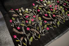 Elevate your summer wardrobe with our Black Linen Embroidered Saree with Grey pallu, And Blouse. Made from soft, breathable fabric, this saree boasts delicate floral embroidery on one side for a touch of sophistication. Paired with a matching blouse, this stylish ensemble is perfect for those who appreciate the luxury of lightweight linens. Fancy Clutch, Saree And Blouse, Kids Wear Girls, Block Print Saree, Silk Saree Banarasi, Fancy Gowns, Silk Thread Bangles, Embroidered Saree, Thread Bangles