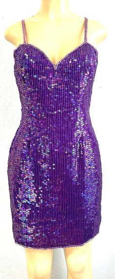 This elegant sequined dress is hand beaded to perfection with sequins and beads all around.  This is for sure an elegant dress for special events, weddings, parties, anniversaries, romantic dinners, red carpets, etc Sequined Dress, Red Carpets, Dress Purple, Romantic Dinners, Hand Beading, Elegant Dress, Purple Dress, Dress Clothes For Women, Short Dress