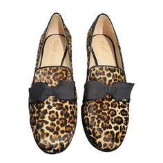 New Without Box. Size: 8.5b Elevate Your Wardrobe With This Genuine Calf Hair Loafer Dyed In A Trendy Leopard Print And Finished With A Grosgrain Ribbon Bow. Round Toe Grosgrain Ribbon Bow Genuine Calf Hair Upper Low Block Heel Dyed Genuine Calf Hair Upper (Origin: Spain)/Leather Lining/Tpu Sole Made In Spain "On The Back Of The Shoe, In One Area, The Hair Is A Little Raised ( See The Photo), Almost Not Noticeable" New Without Box. Leopard Print Leather Loafers For Work, Leopard Print Leather Loafers For Fall, Fall Leopard Print Leather Loafers, Leopard Print Leather Loafers With Flat Heel, Leather Leopard Print Loafers With Flat Heel, Fall Leopard Print Loafers With Round Toe, Fall Leopard Print Round Toe Loafers, Fall Leopard Print Slip-on Loafers, Leopard Print Flat Heel Loafers For Work