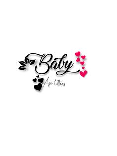 a baby logo with hearts and paw prints