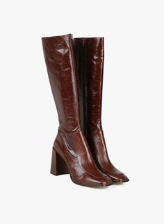 Bottes à talon en cuir vieilli | Marron by JONAK Slay Outfits, Winter Inspo, 2025 Vision, Click And Collect, Dream Wardrobe, Hair And Nails