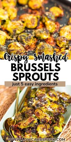 These smashed Brussels sprouts are super crispy and packed with Parmesan cheese. You can make this great side dish for holidays (or any time!) with just 5 simple ingredients. Serve them as a side or even a main meal by dipping them in a tasty sauce. Everyone will love this crispy Brussels sprouts recipe! Parmesan Roasted Brussels Sprouts, Parmesan Brussels Sprouts, Roasted Brussel, Roasted Brussels Sprouts, Sprout Recipes, Brussels Sprouts Recipe, Dinner Sides, Roasted Brussel Sprouts, Mediterranean Diet Recipes