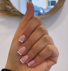 Fun French Acrylic Nails, Classy French Tip Nails Short, Tan Nails French Tip, Kylie Jenner French Nails, French Acrylic Overlay, French Shorties Nails, Shorties Nails Square French Tip, Frenchtips Nails Acrylic, Shorties Nails White