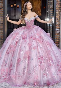 Shop Lizluo quinceanera dresses at Peaches Boutique in Chicago. Custom Quince Dresses, Baby Pink Quince Dresses, Pretty Quinceanera Dresses Pink, Pink Flower Quinceanera Dresses, Light Pink Quince Dresses, Pink Ballroom Dress, Quinceañera Photos, Coral Quinceanera Dresses, Ballroom Extravaganza