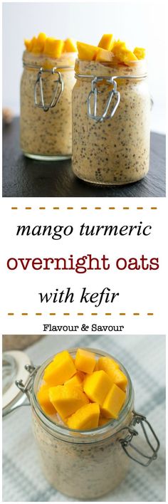 mango tumeric overnight oats with kefir