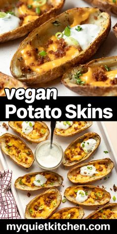 an image of vegan potato skins with ranch dressing