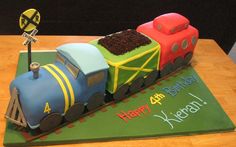 a birthday cake made to look like a train