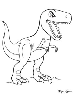 a cartoon dinosaur with its mouth open