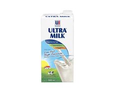 a carton of ultra milk on a white background