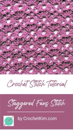 the crochet stitch pattern is shown in pink