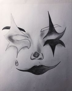 a drawing of a face with different shapes