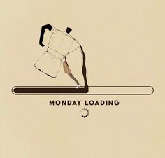 a poster with a woman's dress hanging on a clothes line and the words monday loading below it