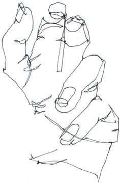 a drawing of two hands holding something in each other's hand with one hand