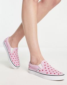 Vans Shoe, Vans Logo, Slip On Trainers, Rose Pastel, Vans Slip On, Vans Shop, Pink Hearts, Profile Design, Womens Vans