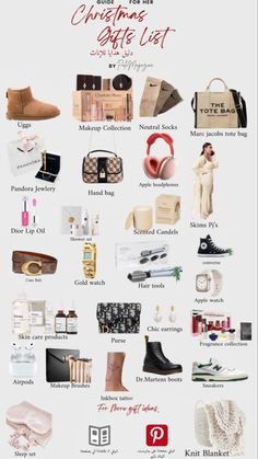 a poster with many different types of items in the image, including shoes and handbags