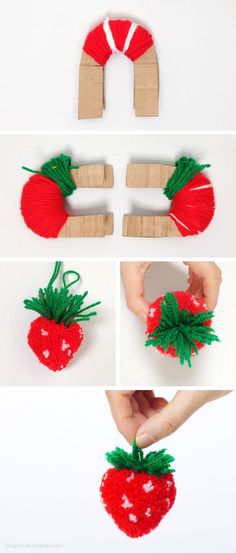 the steps to make a strawberries decoration