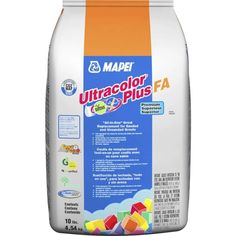 the mapei ultracolor plus fa is shown in orange and white