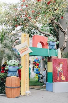 an entrance to the toy story land at disney's hollywood studios