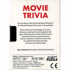 an advertisement for the movie trivia, which is being advertised as a puzzle game