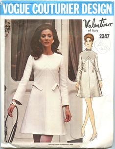 1960s Vogue Couturier 2347 by Valentino of Italy by GreyDogVintage, $38.00 Dresses 60s, 1960s Vogue, Vogue Dress Patterns, Vintage Valentino, Vogue Dress