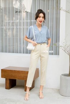 Ootd Interview, Style Kantor, Ootd Office, Blue Ootd, Work Ootd, Smart Casuals, House Wear, Meeting Outfit, Summer Office Outfits