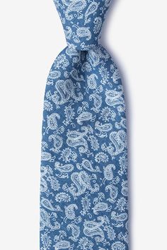 Goddard Tie Elegant Blue Cotton Ties, Classic Blue Cotton Tie, Casual Blue Ties For Spring, Casual Blue Spring Ties, Fitted Casual Cotton Ties, Casual Fitted Cotton Ties, Tie Drawing, Paisley Fashion, Classic Americana