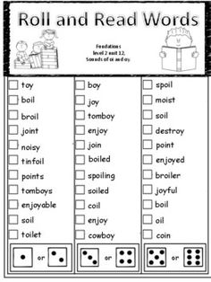 the roll and read trick worksheet for kids to learn how to use it