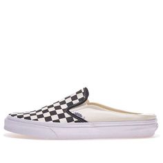 Vans Classic Slip-On Mule 'Checkerboard - Black' VN0004KTEO1 Comfortable Black Skate Shoes With Rubber Sole, Casual Black Slip-on Sneakers For Skateboarding, Classic Slip-on Sneakers For Streetwear, Black Slip-on Sneakers With Rubber Sole For Skateboarding, Classic Slip-on Sneakers With Branded Insole For Streetwear, Vans Slip-on Casual Sneakers, Classic Slip-on Sneakers With Rubber Sole For Streetwear, Black Casual Skate Shoes With Rubber Waffle Outsoles, Classic Slip-on Skate Shoes For Streetwear