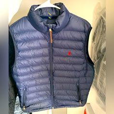 It’s A Size L, However Since It’s A Vest It Fits Me While I’m Normally A Size S, Greta Condition Price Is Negotiable. Thank Youuu Ralph Lauren Puffer, Ralph Lauren Blue, Puffer Vest, Ralph Lauren Men, Mens Jackets, Puffer, Color Blue, Jackets & Coats, Ralph Lauren