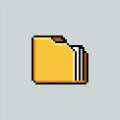 an image of a yellow book pixelated in pixels