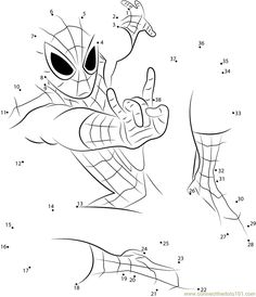 Spider Man Adventures dot to dot printable worksheet - Connect The Dots Spider Man Activities, Dot To Dot Printables For Kids, Spider Man Worksheet, Superhero Dot To Dot, Mario Connect The Dots, Disney Dot To Dot, Connect The Dots Printable For Kids, Connect The Dots Printable