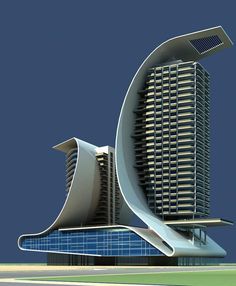 an artistic rendering of a futuristic building