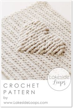 the crochet pattern is shown in white