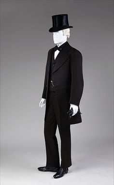 Suit    1867-1868 Gail Carriger, Vintage Mens Fashion, Retro Men, Black Suit