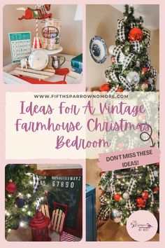 a collage of photos with the words ideas for a vintage farmhouse christmas