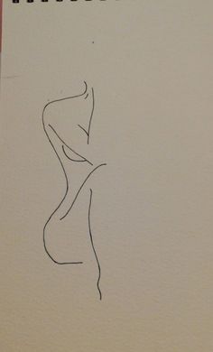 a drawing of a woman's torso on a piece of paper with the word, i love you