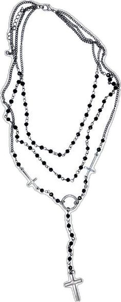 Gothic Cross Pendant Clavicle Chain Necklace, Gothic Clavicle Chain Necklace With Cross Pendant, Gothic Cross Clavicle Chain Jewelry, Gothic Cross Necklace With Clavicle Chain, Adjustable Cross Necklace With Lobster Clasp, Adjustable Cross Chain Necklace, Cross Shaped Beaded Chain For Jewelry Making, Cross-shaped Beaded Chain For Jewelry Making, Gothic Cross Chain Jewelry