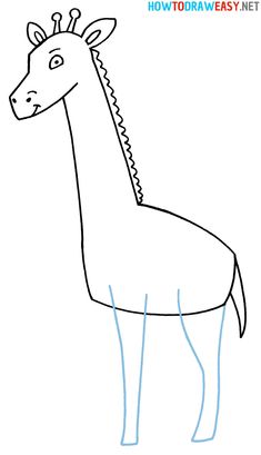 how to draw a cartoon giraffe step by step