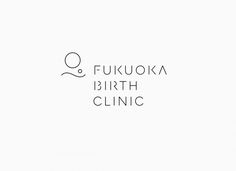 the words fukuoka birth clinic are written in black and white on a white background