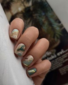 Kutek Disney, Manicure Inspiration, Green Nail Designs, Cute Nails For Fall, Nagel Tips, Green Nail, Smink Inspiration, Minimal Nails