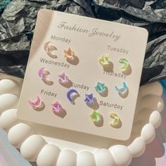 Fantastic Fairy Colorful Star Moon Stud Earrings Set Women Y2K Pink Purple Transparent Cute Earring Cheap Purple Kawaii Jewelry, Cheap Pink Star-shaped Earrings, Cute Studs Earrings, Cheap Purple Star-shaped Jewelry, Moon Stud Earrings, Chemical Substances, Women Y2k, Ear Earrings, Moon Studs