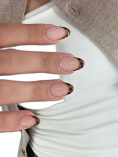 Simple Nails Acrylic Neutral, French Tip Nails Leopard, How To Leopard Nails, Going Into Fall Nails, French Tip With Cheetah Print, French Nails With Leopard Print, Leapord French Tip Nails Acrylic, Gel X Designs Almond, Simple Classy Fall Nails