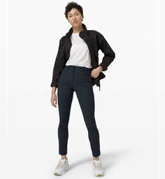 Lululemon City Sleek 5 Pkt HR Pant 30” True Navy $128. Wrap Sweater Dress, Cut Out Leggings, Active Wear Pants, Pocket Pants, Pocket Jeans, Navy Color, Say Hello, Bottoms Pants, Trousers Women