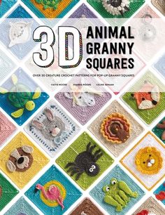 the cover of an animal granny squares book