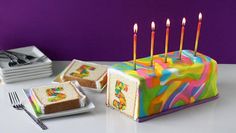 there is a cake with candles on it