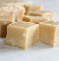 several pieces of soap sitting on top of a table