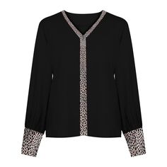 Top Casual V-neck Hollow Lace Patchwork Long Sleeve Top Women's Workwear Shirt White Top New Elegant V-neck Blouse With Patchwork, Elegant V-neck Patchwork Blouse, Fall V-neck Top With Splicing Details, Fall V-neck Spliced Tops, Black V-neck Blouse With Patchwork, V-neck Spliced Top For Fall, V-neck Splicing Top For Fall, Elegant Patchwork Tops For Workwear, V-neck Patchwork Top For Work