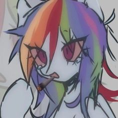 Rainbow Dash, A Rainbow, My Art, Rainbow, Hair, Art