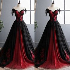 Gothic Black And Red A-Line Wedding Dresses Off the Shoulder Corset Bridal Gowns  | eBay Gothic Red Bridesmaid Dresses, Masquerade Ball Dresses Red, Vampire Diaries Wedding Dress, Ruby Red Wedding Dress, Red Dresses Ball Gown, Red And Gold Princess Dress, Queen Of Hearts Wedding Dress, Dark Red And Black Wedding Dress, Black And Burgundy Dress